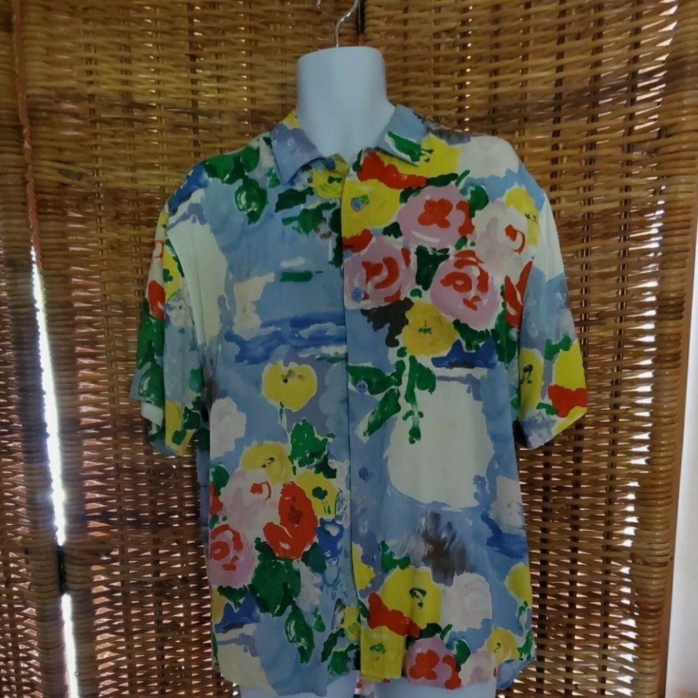 Vintage Jams World Centerpiece Hawaii Aloha Shirt L